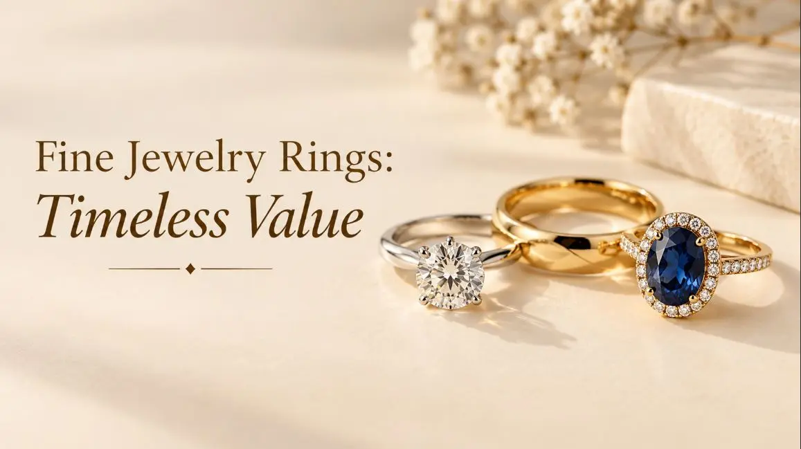 Fine gold rings set with diamonds and sapphires