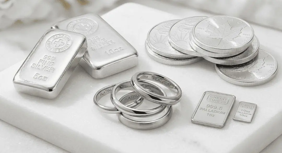 Sterling silver, platinum and palladium items