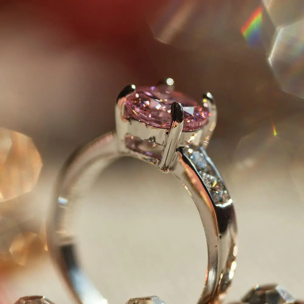 Ring with a pink gemstone
