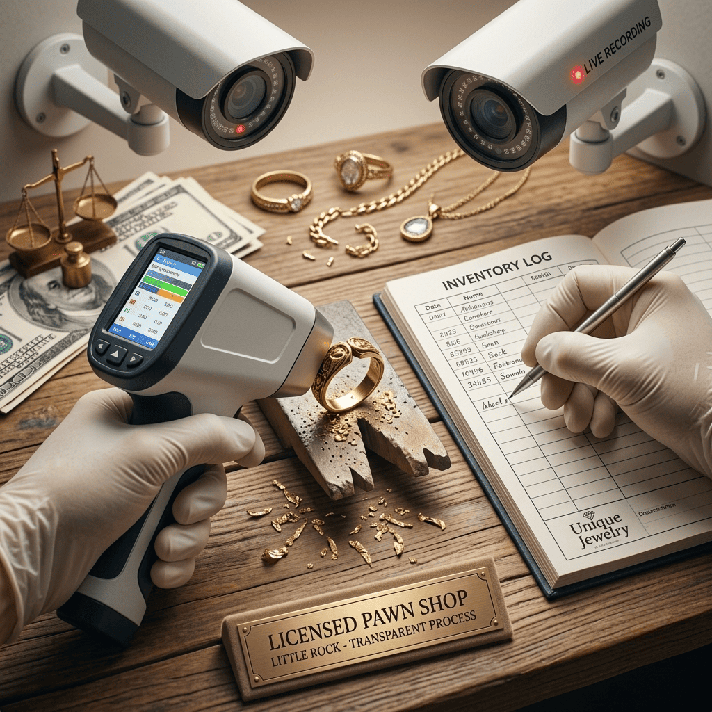 Pawn shop Little Rock AR — fully licensed, XRF-tested, written offer provided before every transaction at Unique Jewelry