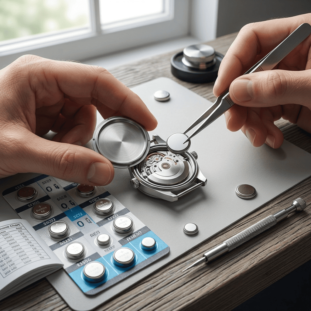 Watch Battery Replacement Little — technician replacing battery in gold watch at Unique Jewelry Park Plaza