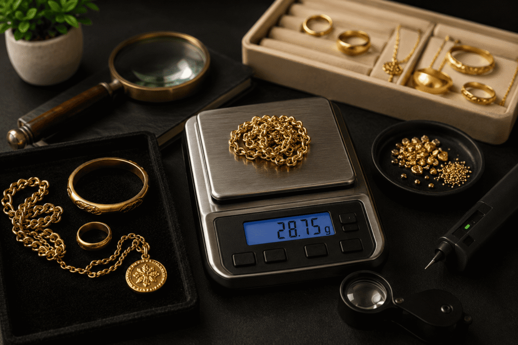 Gold purity testing during a local valuation in Little Rock